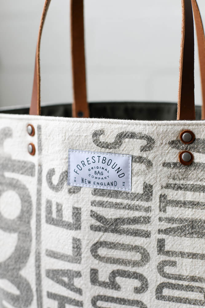 1940's era Salvaged Feedsack Tote Bag
