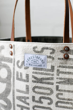 1940's era Salvaged Feedsack Tote Bag