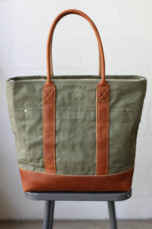 WWII era Salvaged Canvas Tote Bag