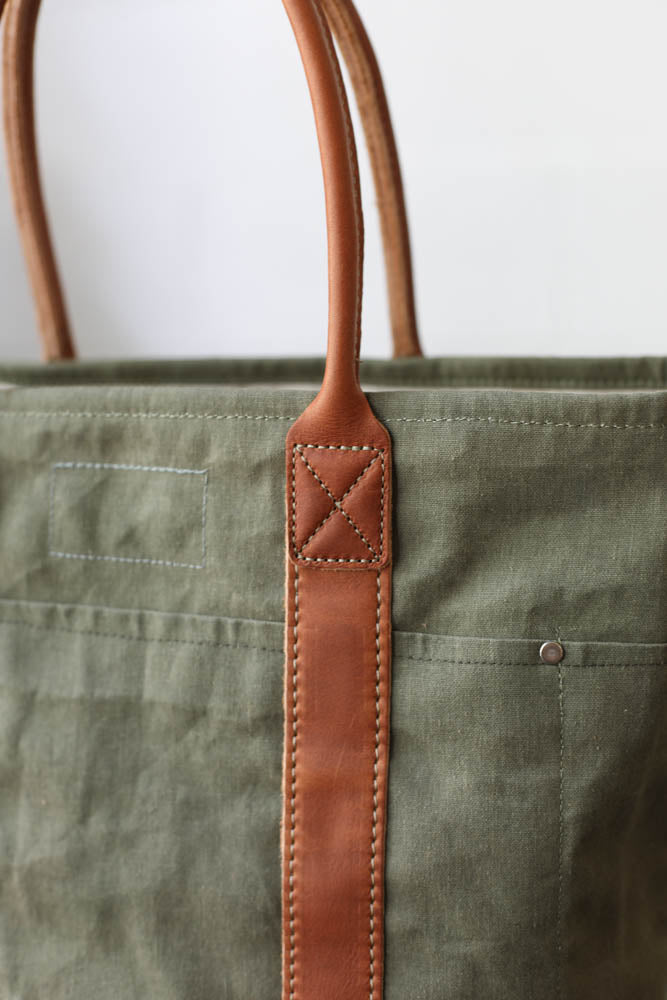 WWII era Salvaged Canvas Tote Bag