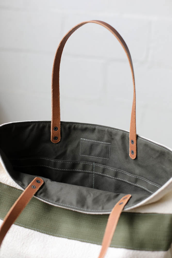 1940's era Salvaged Feedsack Tote Bag