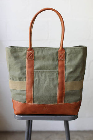 WWII era Salvaged Canvas Tote Bag