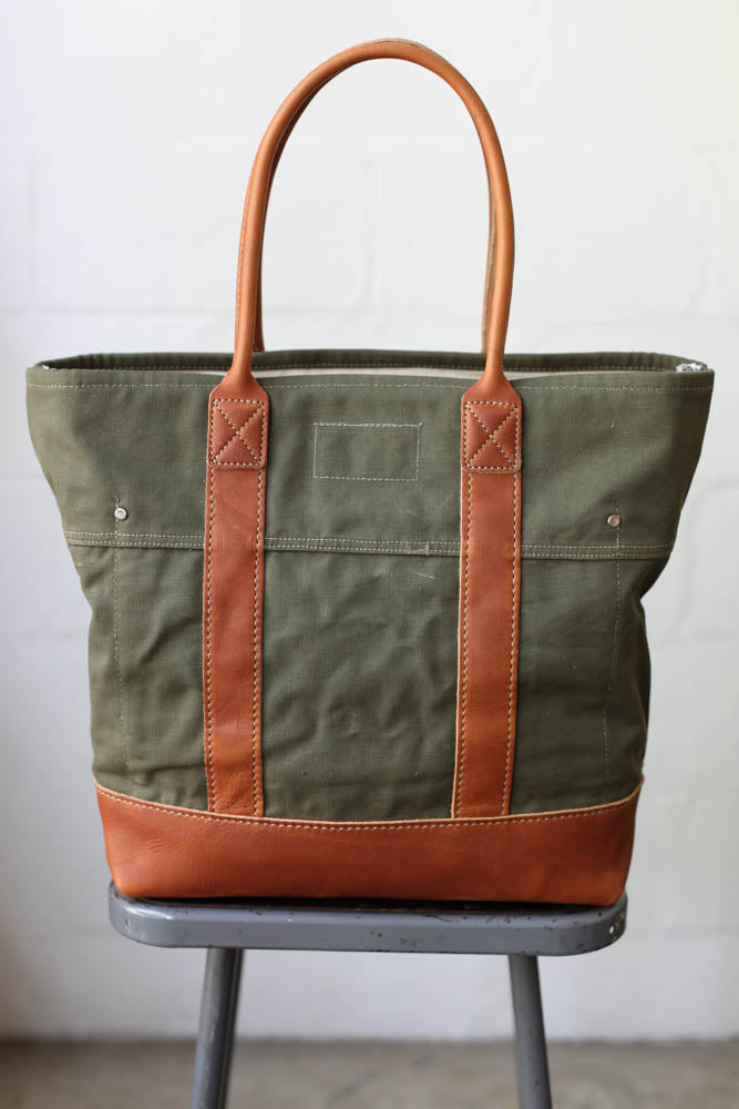 WWII era Salvaged Canvas Tote Bag