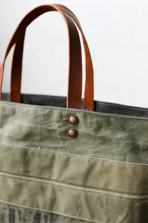 WWII era Salvaged Canvas Tote Bag