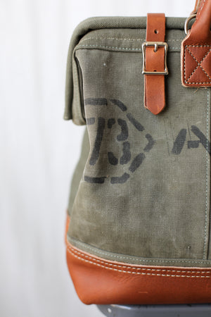 WWII era Salvaged Canvas Carryall