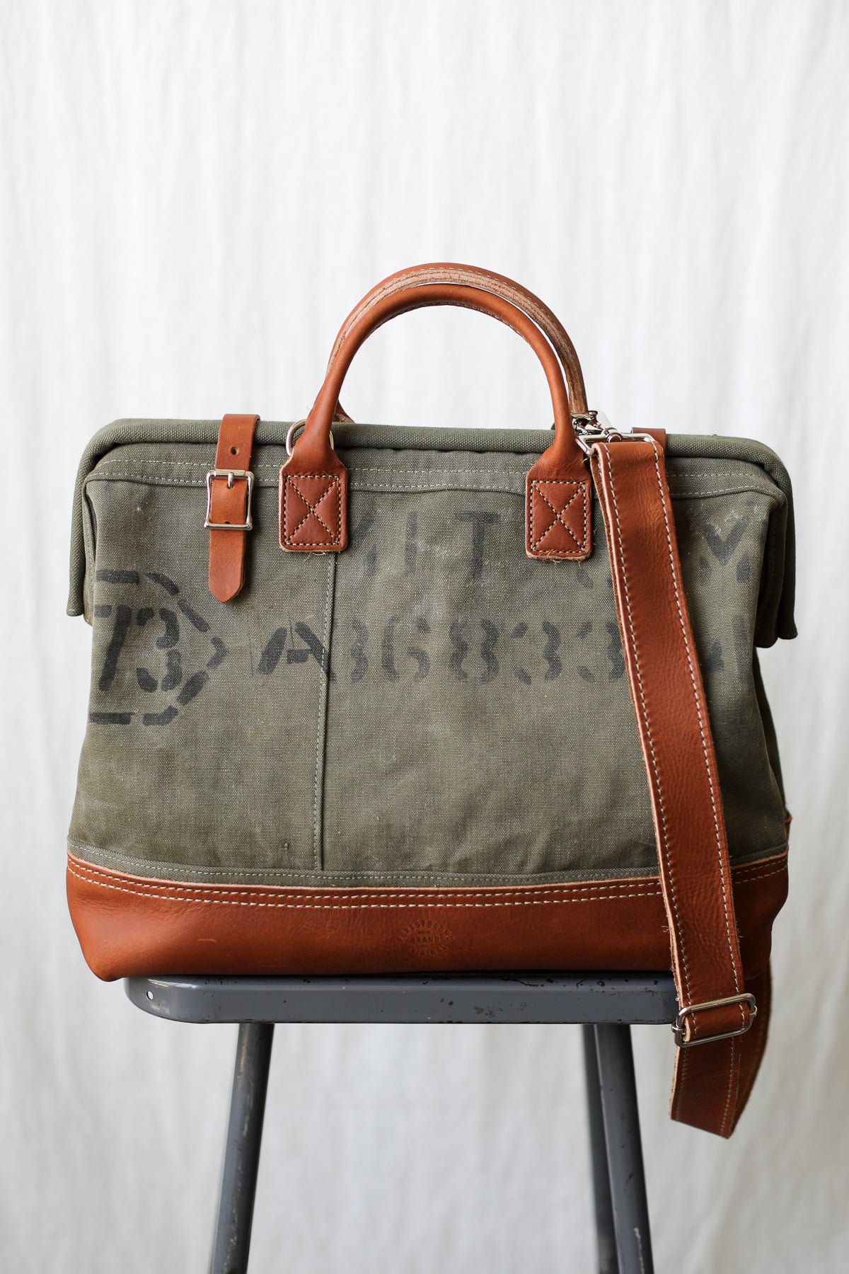 WWII era Salvaged Canvas Carryall