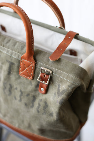 WWII era Salvaged Canvas Carryall
