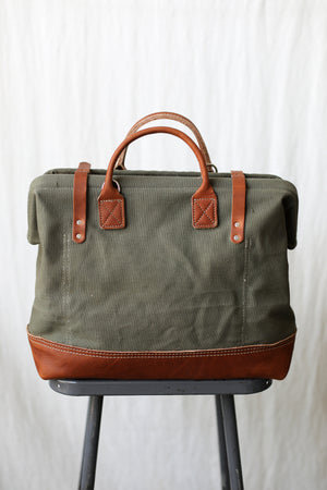 WWII era Salvaged Canvas Carryall