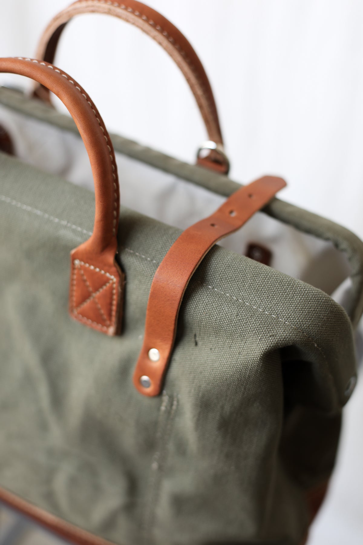WWII era Salvaged Canvas Carryall