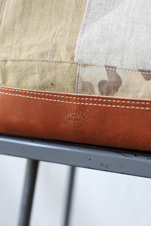 1940's era Salvaged Canvas Patchwork Carryall