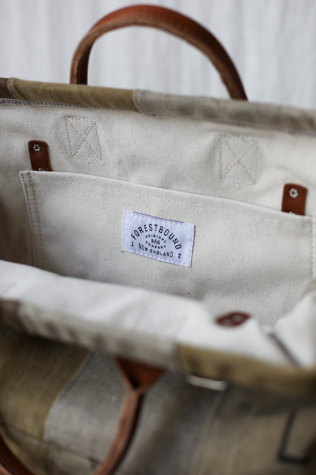 1940's era Salvaged Canvas Patchwork Carryall
