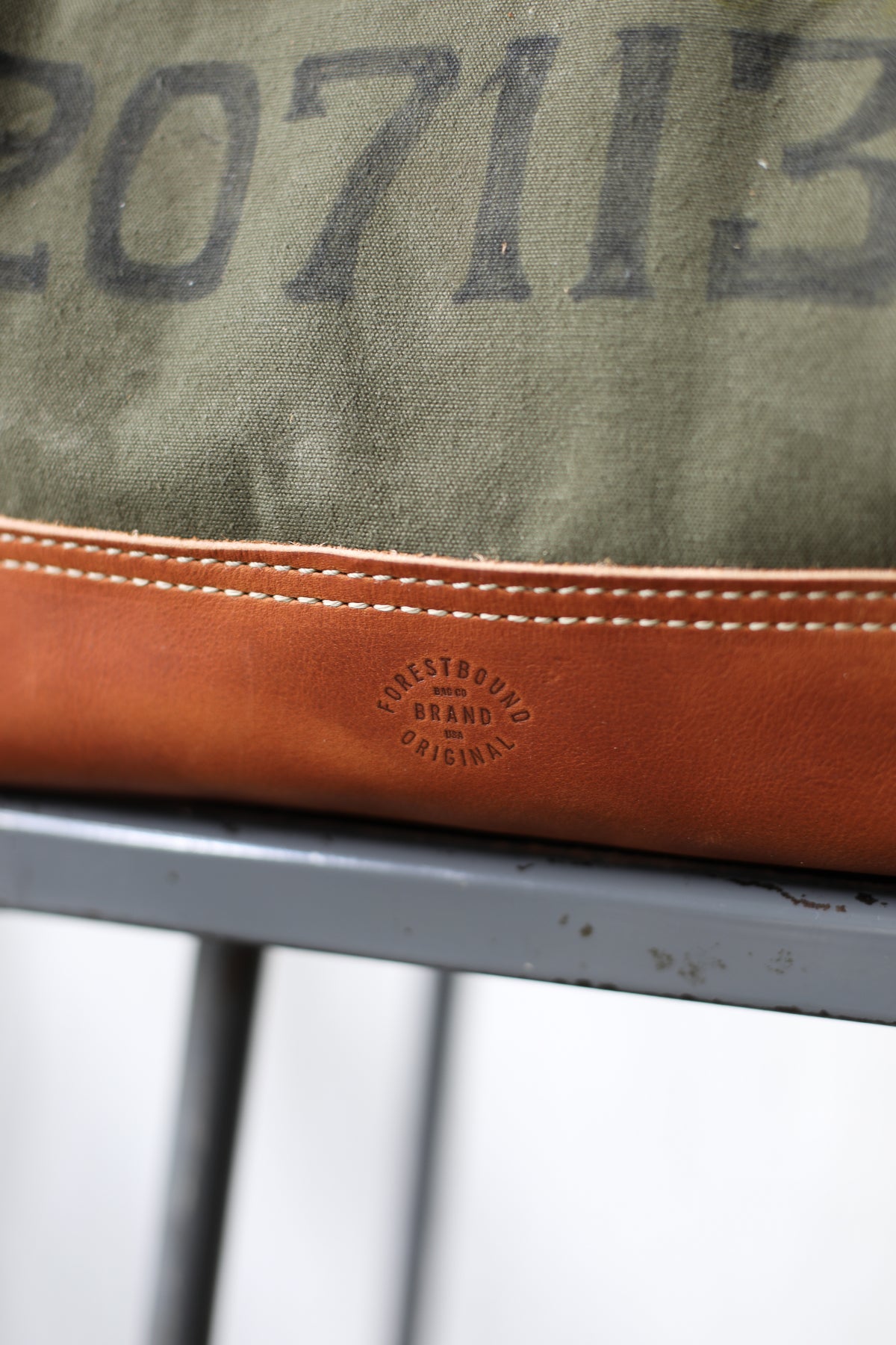 WWII era Salvaged Canvas Carryall