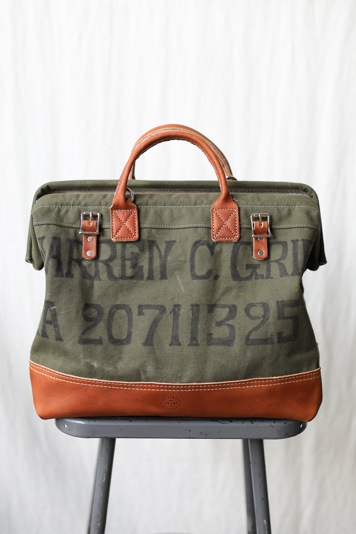 WWII era Salvaged Canvas Carryall