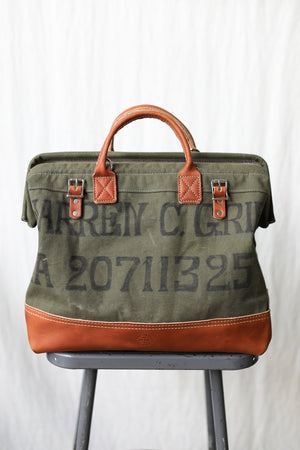 WWII era Salvaged Canvas Carryall