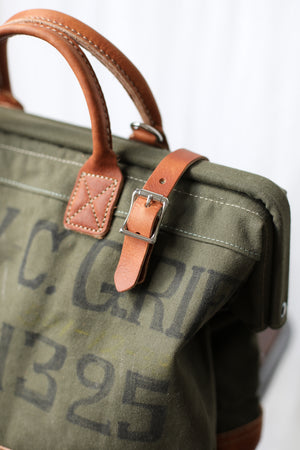 WWII era Salvaged Canvas Carryall
