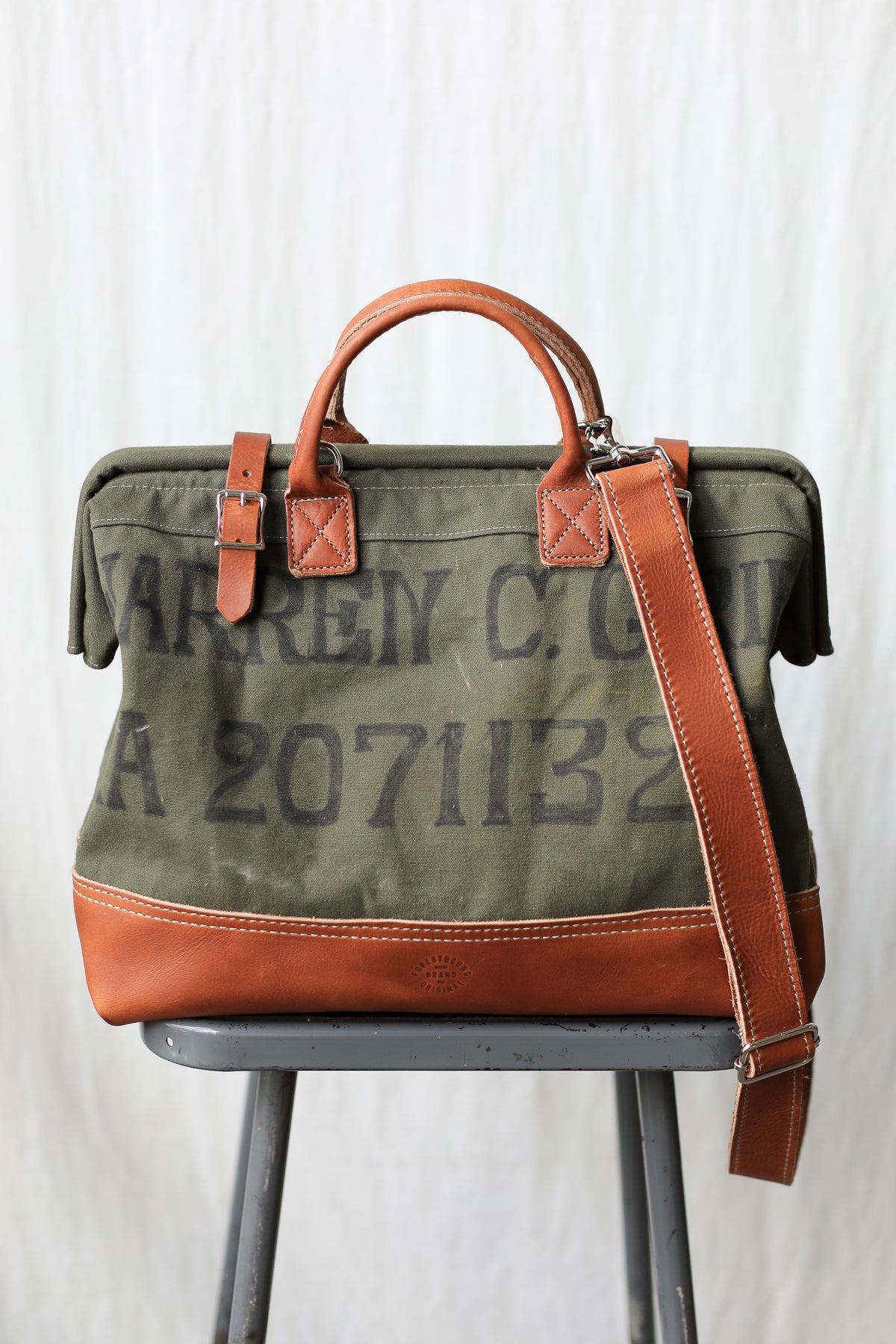 WWII era Salvaged Canvas Carryall