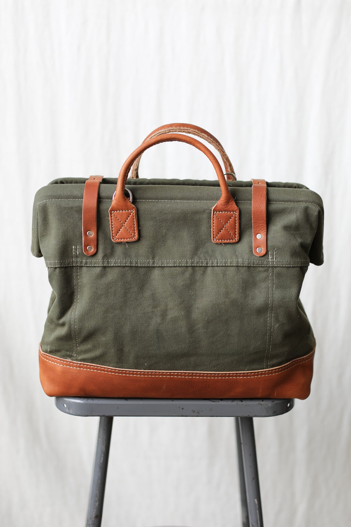WWII era Salvaged Canvas Carryall