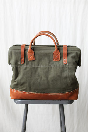 WWII era Salvaged Canvas Carryall