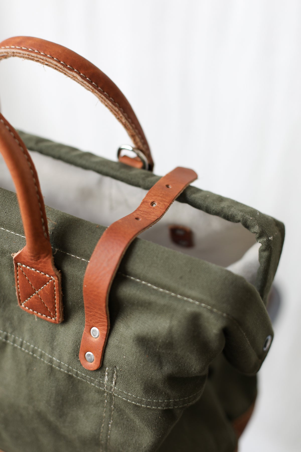 WWII era Salvaged Canvas Carryall