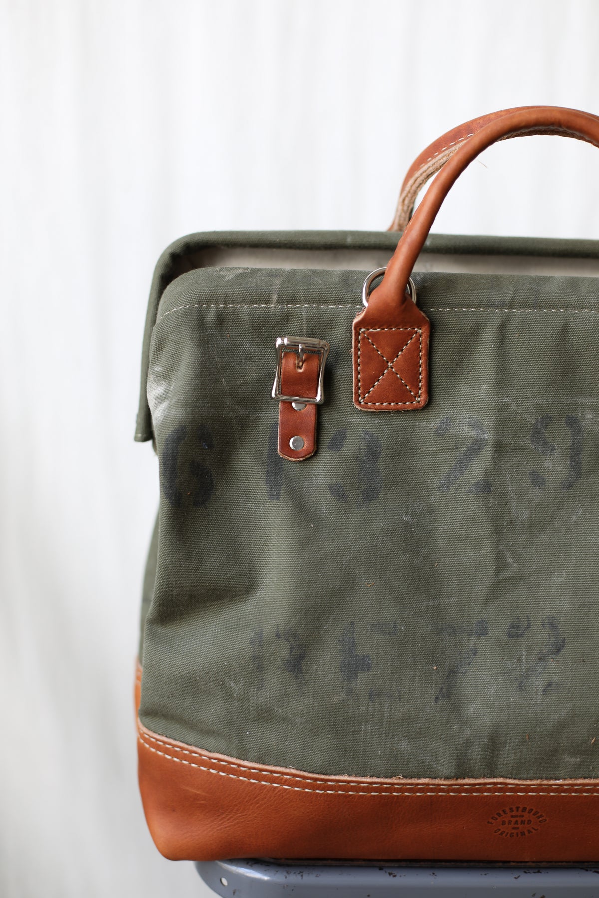 1940's era Salvaged Canvas Carryall