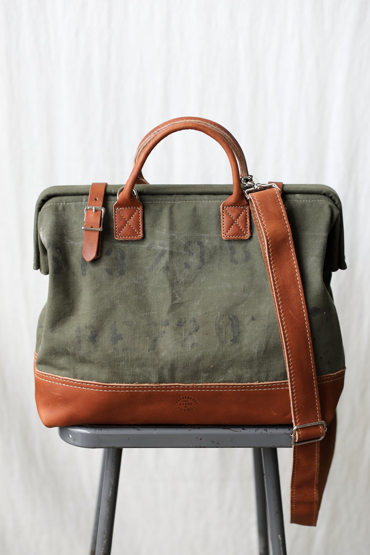 1940's era Salvaged Canvas Carryall