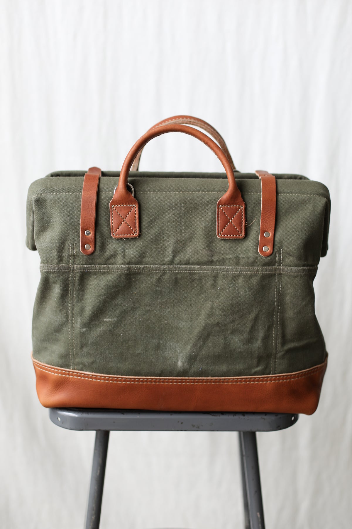1940's era Salvaged Canvas Carryall