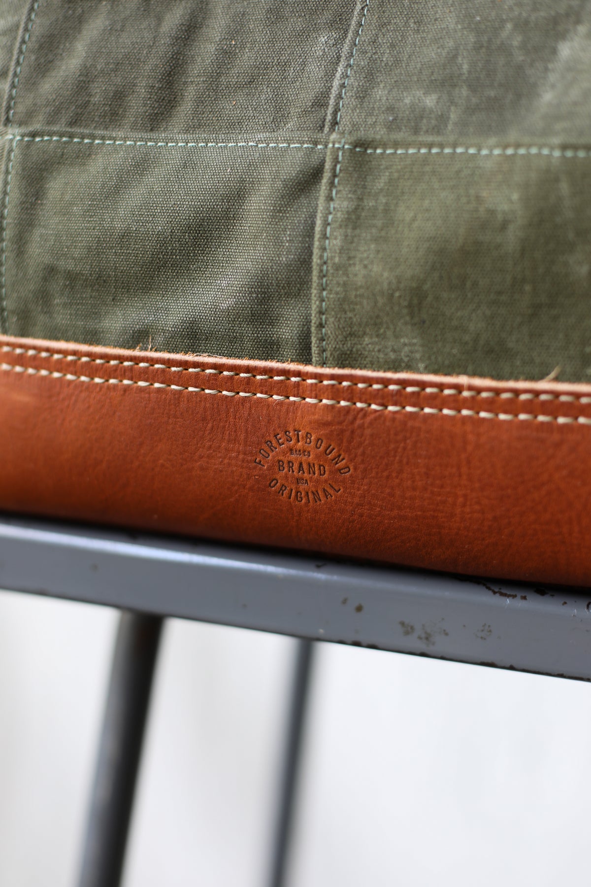 WWII era Salvaged Canvas Patchwork Carryall