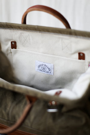 WWII era Salvaged Canvas Patchwork Carryall