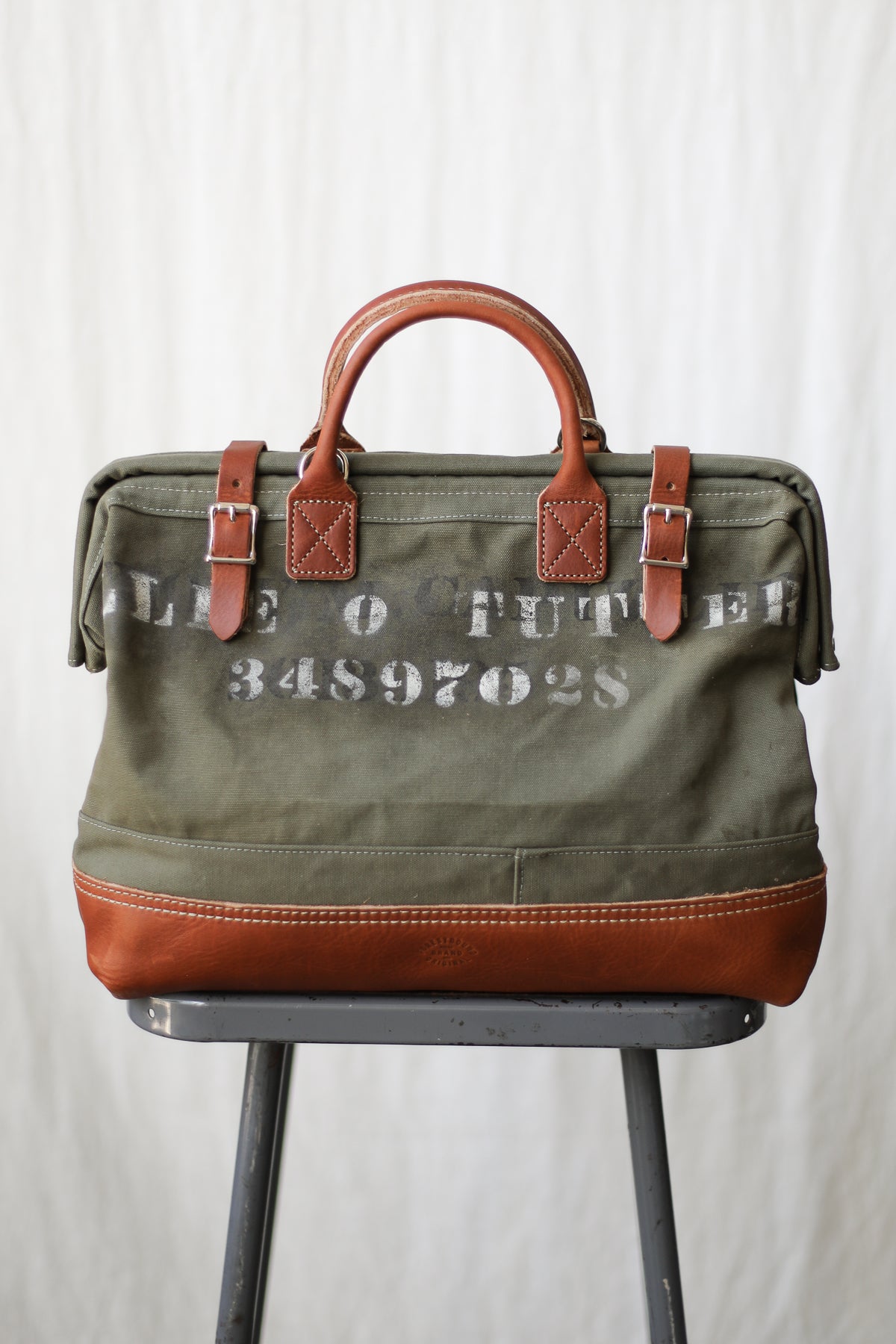1940's era Salvaged Canvas Carryall