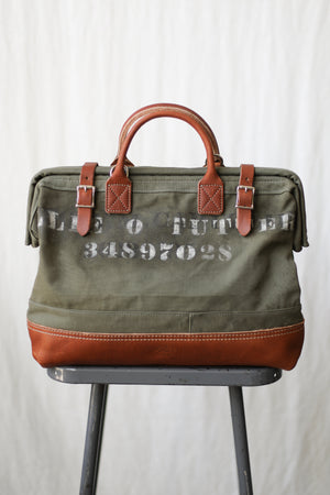 1940's era Salvaged Canvas Carryall