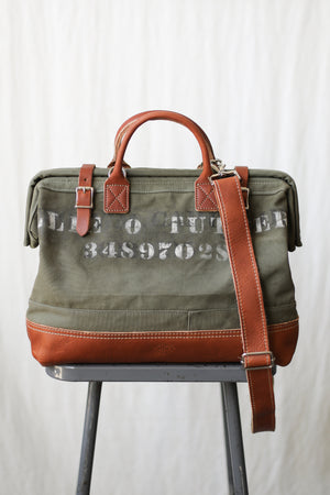 1940's era Salvaged Canvas Carryall