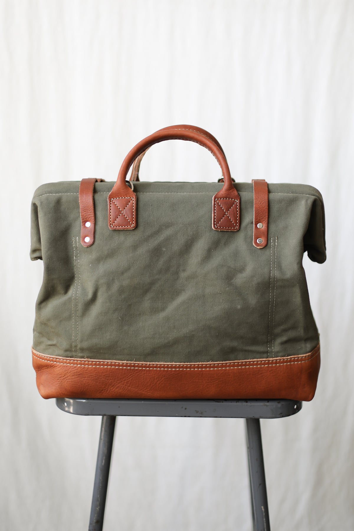 1940's era Salvaged Canvas Carryall