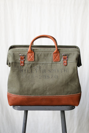 1940's era Salvaged Canvas Carryall