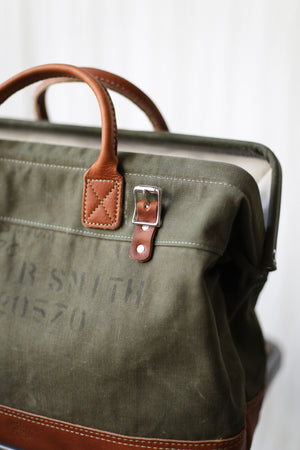 1940's era Salvaged Canvas Carryall