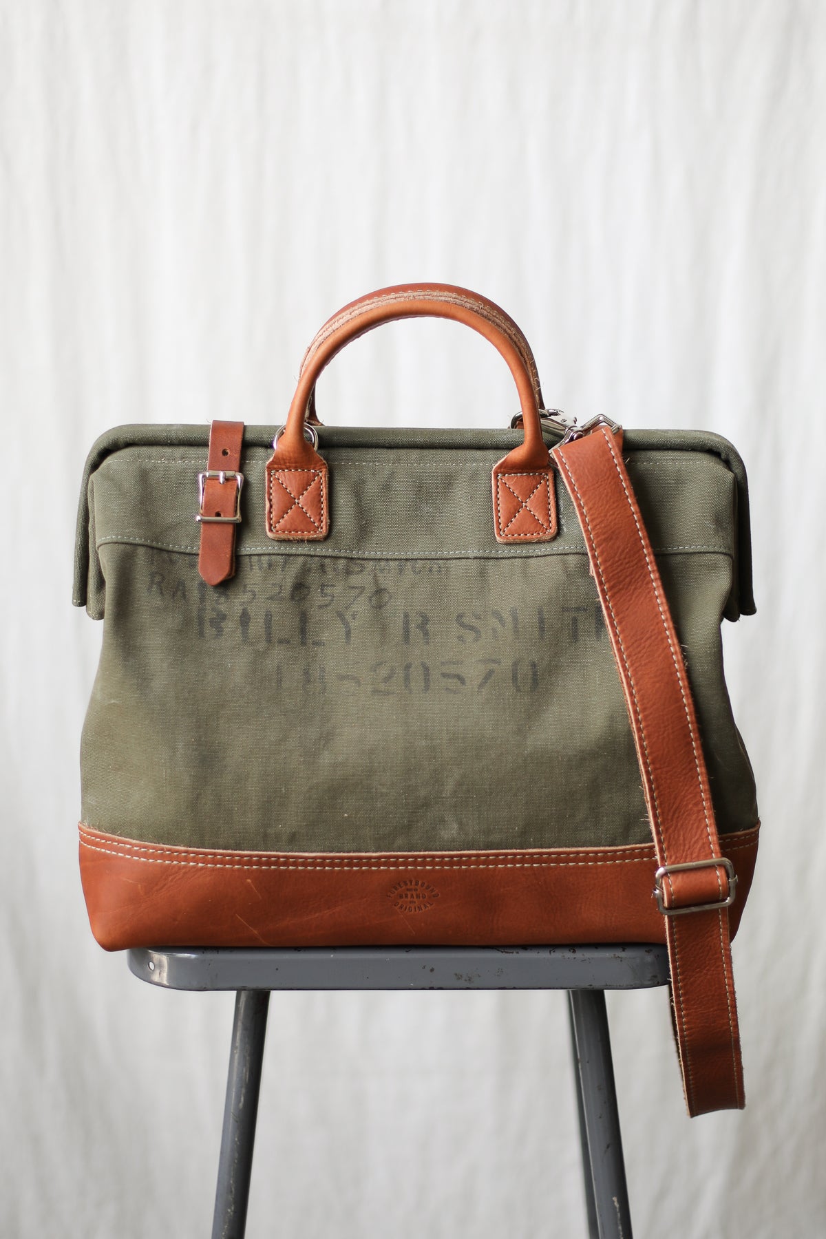 1940's era Salvaged Canvas Carryall
