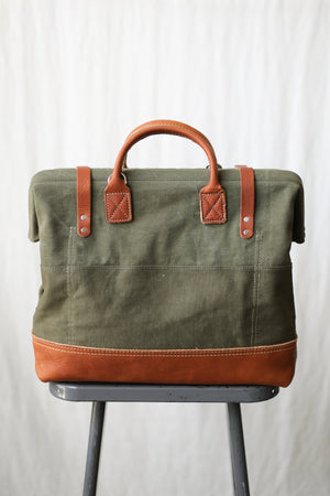1940's era Salvaged Canvas Carryall