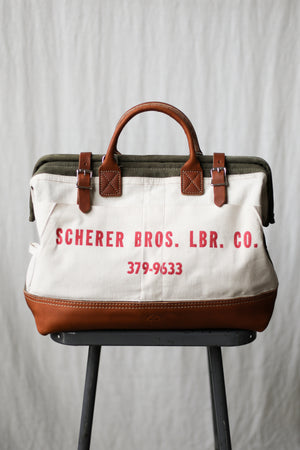 WWII era Salvaged Canvas & Lumber Apron Carryall