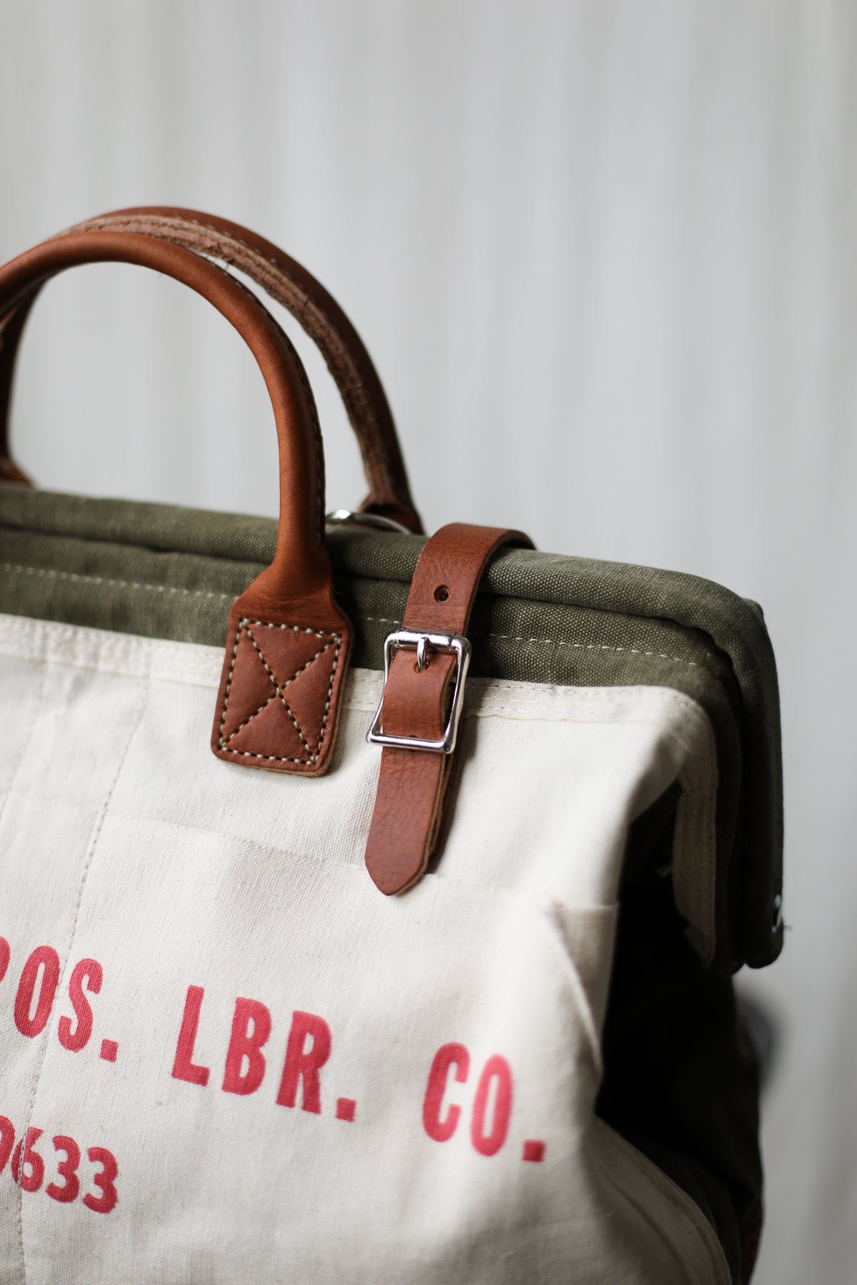 WWII era Salvaged Canvas & Lumber Apron Carryall