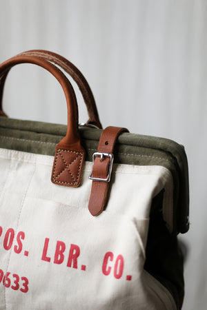 WWII era Salvaged Canvas & Lumber Apron Carryall