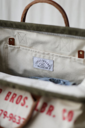 WWII era Salvaged Canvas & Lumber Apron Carryall