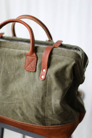 WWII era Salvaged Canvas & Lumber Apron Carryall