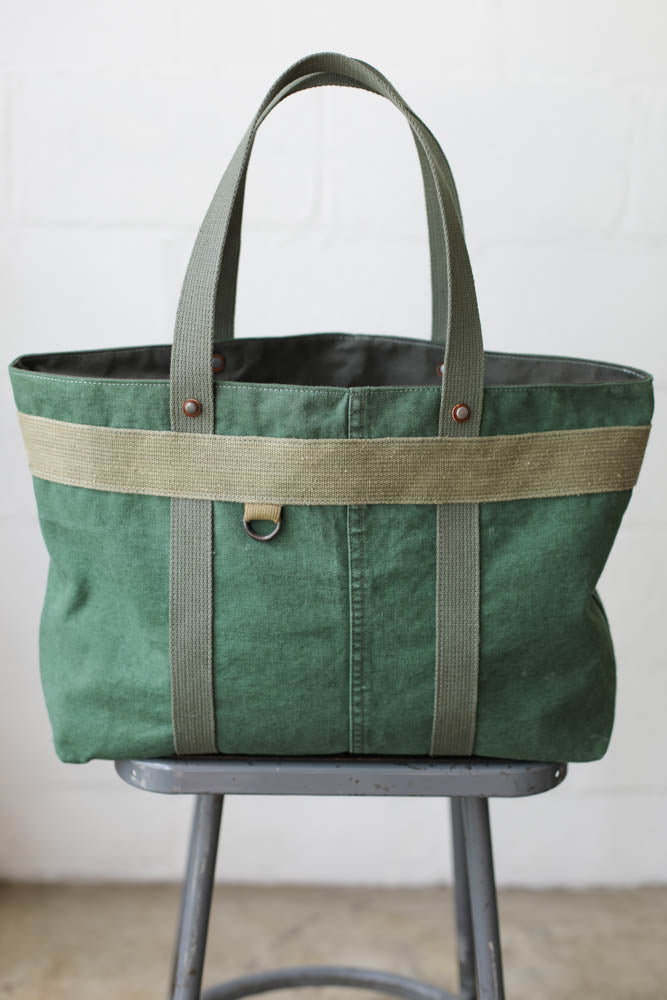 1950's era Salvaged Canvas Tote Bag