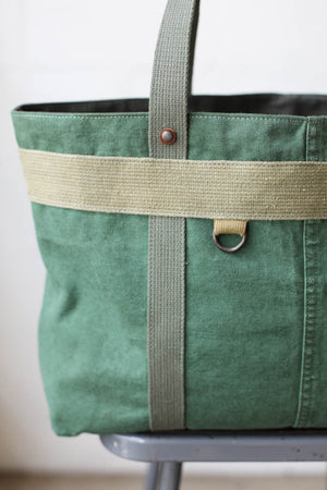 1950's era Salvaged Canvas Tote Bag