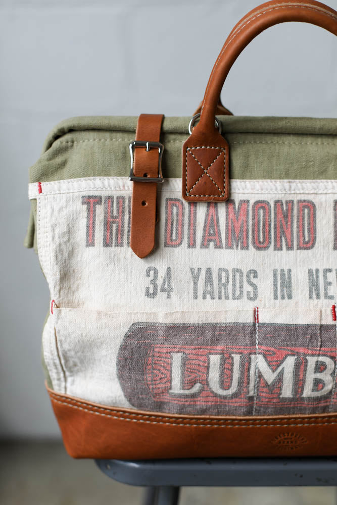 1940's era Salvaged Canvas & Apron Carryall
