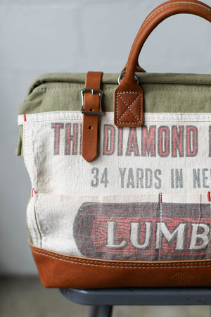 1940's era Salvaged Canvas & Apron Carryall