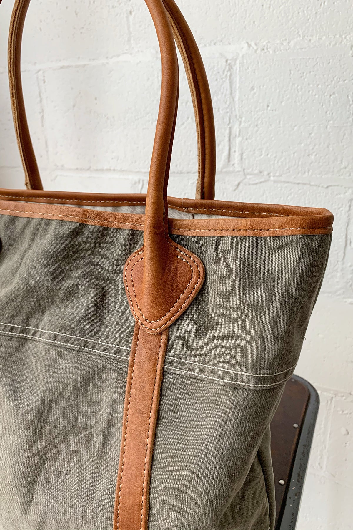 WWII era Salvaged Canvas Tote Bag