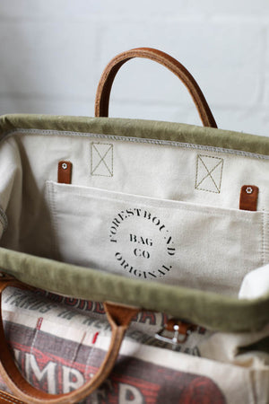 1940's era Salvaged Canvas & Apron Carryall
