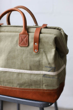 1940's era Salvaged Canvas & Apron Carryall
