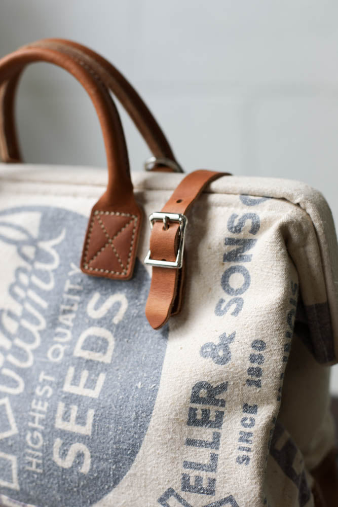 1950's era Salvaged Canvas Carryall