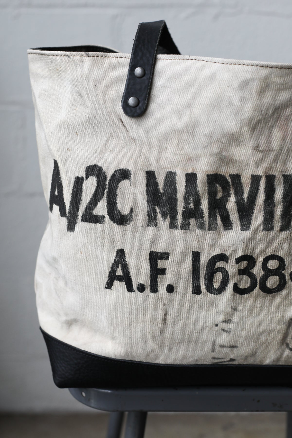 WWII era Salvaged USN Canvas Tote Bag